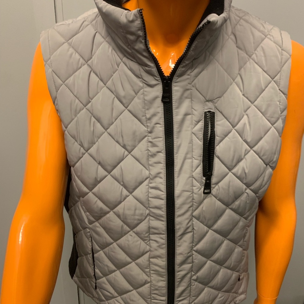 Grey quilted vest